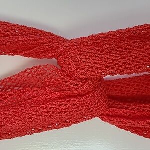 NWOT Handcrafted crocheted scarf.  Orange